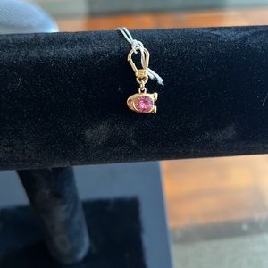 Coach C charm pink stone
